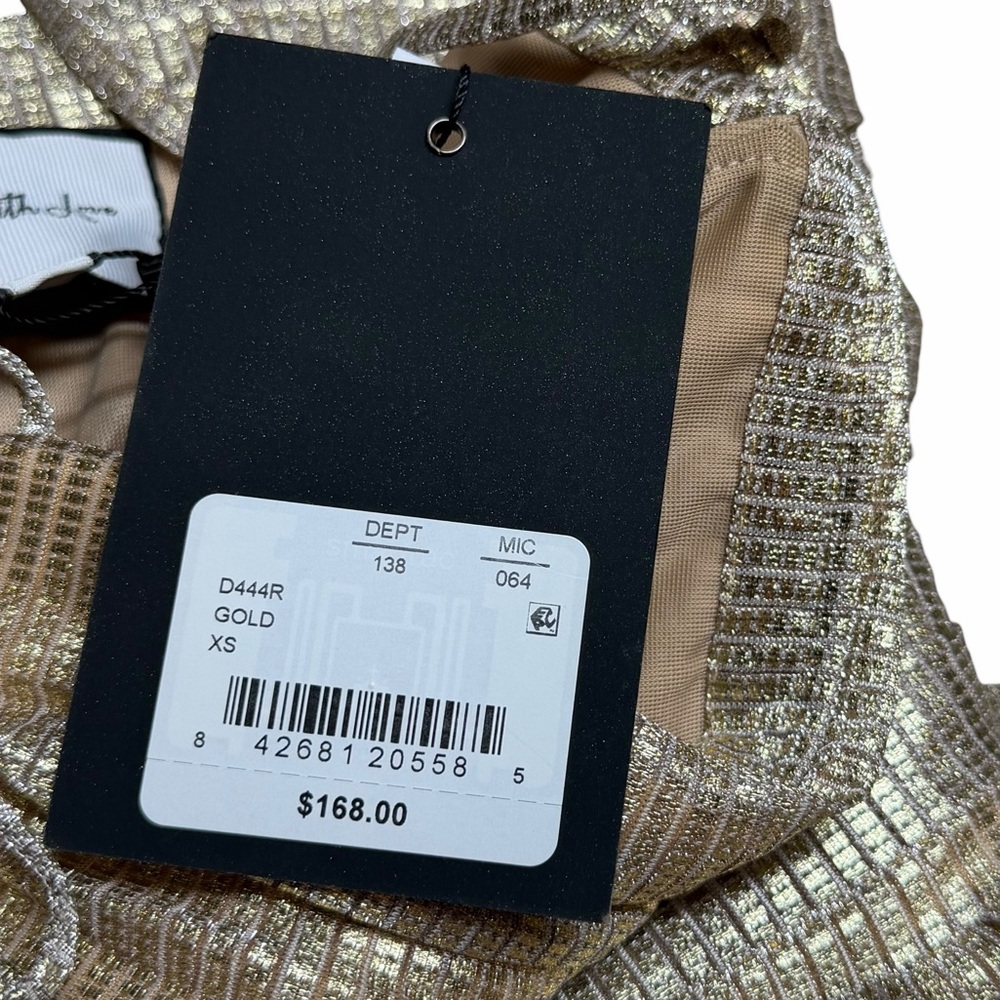 NWT Layered With Love Gold Metallic Tiered Ruffle Midi Dress - Size XS - Picture 7 of 15